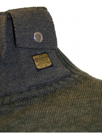 Kapital Nichel "3" maglione khaki con taschini sul collo alto