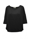 Ma'ry'ya black linen oval shaped t-shirt buy online YMJ104 J8BLACK