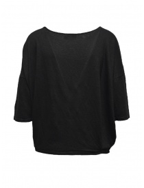 Ma'ry'ya T-shirt nera in lino ovale acquista online