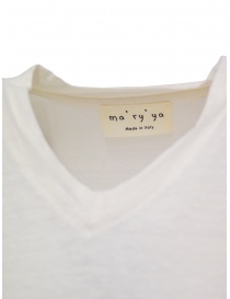 Ma'ry'ya T-shirt bianca in lino con scollo a V acquista online