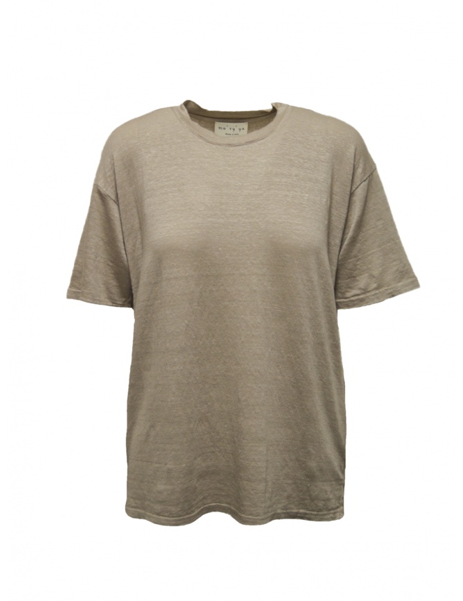 Ma'ry'ya beige linen T-shirt for woman YMJ100 J6G.BEIGE womens t shirts online shopping