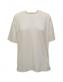 Womens t shirts online: Ma'ry'ya natural white linen T-shirt