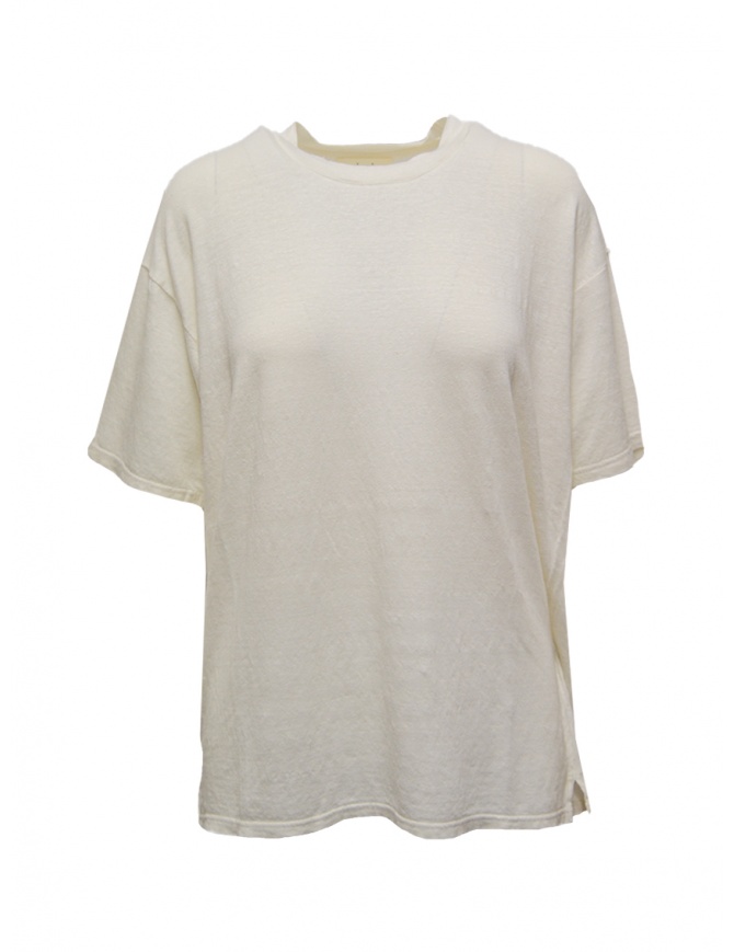Ma'ry'ya T-shirt in lino bianca naturale YMJ100 J1WHITE t shirt donna online shopping