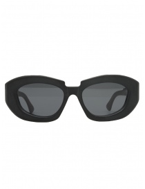 Glasses online: Kuboraum X23 Black Matt matte black oval sunglasses