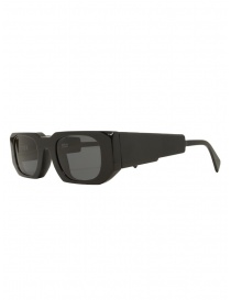 Kuboraum U8 Black Shine rectangular sunglasses with grey lenses