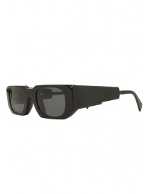 Kuboraum U8 Black Shine rectangular sunglasses with grey lenses