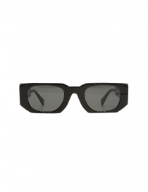 Occhiali online: Kuboraum U8 Black Shine occhiali da sole rettangolari lenti grigie