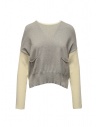 Ma'ry'ya grey and white cotton sweater open on the back buy online YMK030 14WHITE/GREY