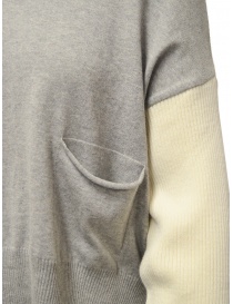 Ma'ry'ya grey and white cotton sweater open on the back women s knitwear buy online