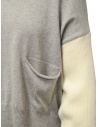 Ma'ry'ya grey and white cotton sweater open on the back YMK030 14WHITE/GREY buy online