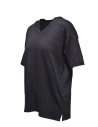 Ma'ry'ya V-neck T-shirt in navy blue linen shop online womens t shirts