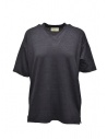 Ma'ry'ya V-neck T-shirt in navy blue linen buy online YMJ101 J7NAVY