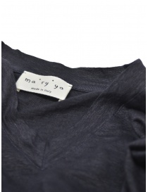 Ma'ry'ya V-neck T-shirt in navy blue linen womens t shirts buy online
