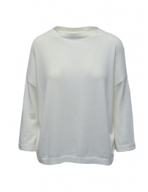 Women s knitwear online: Ma'ry'ya boxy sweater in white cotton knit