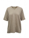 Ma'ry'ya T-shirt beige con scollo a V in lino acquista online YMJ101 J6G.BEIGE