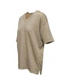 Ma'ry'ya T-shirt beige con scollo a V in lino t shirt donna acquista online