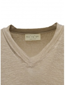Ma'ry'ya T-shirt beige con scollo a V in lino acquista online