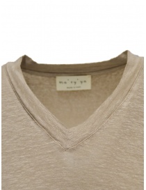 Ma'ry'ya T-shirt beige con scollo a V in lino