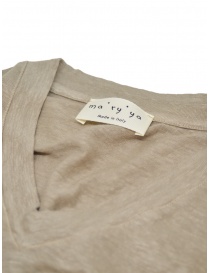 Ma'ry'ya Beige linen V-neck T-shirt womens t shirts price