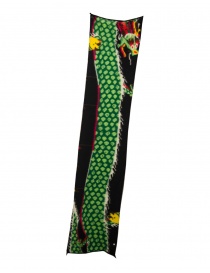 Kapital Dragon Dance black scarf with green dragon