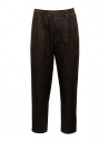 Monobi brown linen pants with elastic waist buy online 15430601 CIOCCOLATO 30619