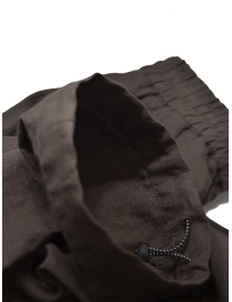 Monobi brown linen pants with elastic waist mens trousers buy online