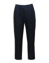 Monobi pantaloni in lino blu con elastico in vita acquista online 15430601 NOTTE 30652