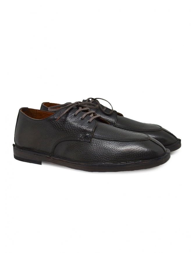 Shoto stringate in pelle marrone scuro 7665 PIUMA 001 CUOIO 458 calzature uomo online shopping