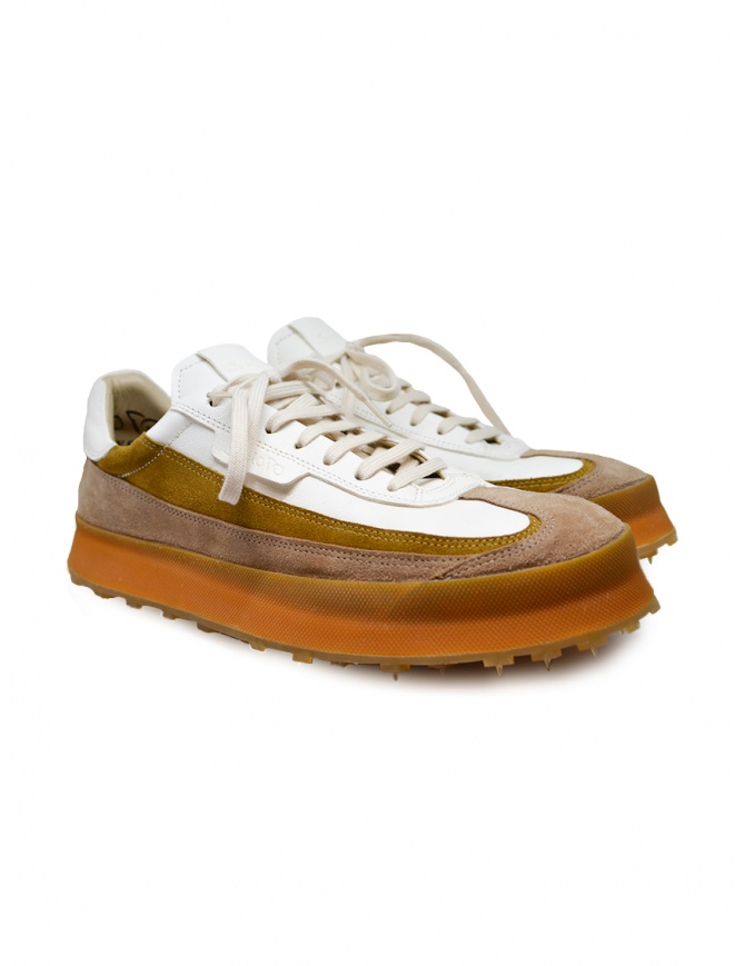Shoto sneakers tricolori in pelle e camoscio 1216 SENSORY NOIS.-SENAPE-BIAN calzature uomo online shopping