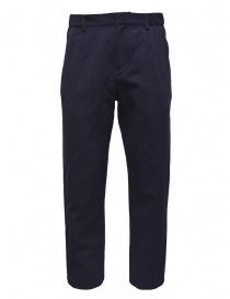 Mens trousers online: Monobi ink blue trousers with zip on the pockets