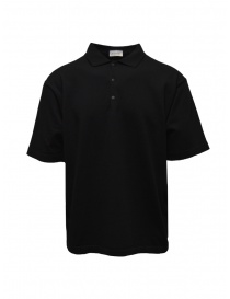 Monobi polo nera in maglia di cotone organico online