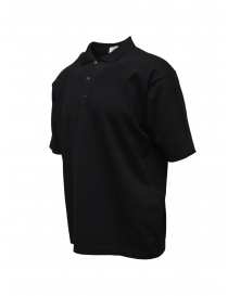Monobi black polo shirt in organic cotton knit mens t shirts buy online
