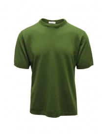 Mens t shirts online: Monobi kiwi green organic cotton knit T-shirt