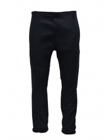 Mens trousers online: Label Under Construction black linen trousers