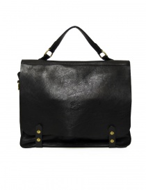 Bags online: Il Bisonte multi-pocket briefcase in black leather
