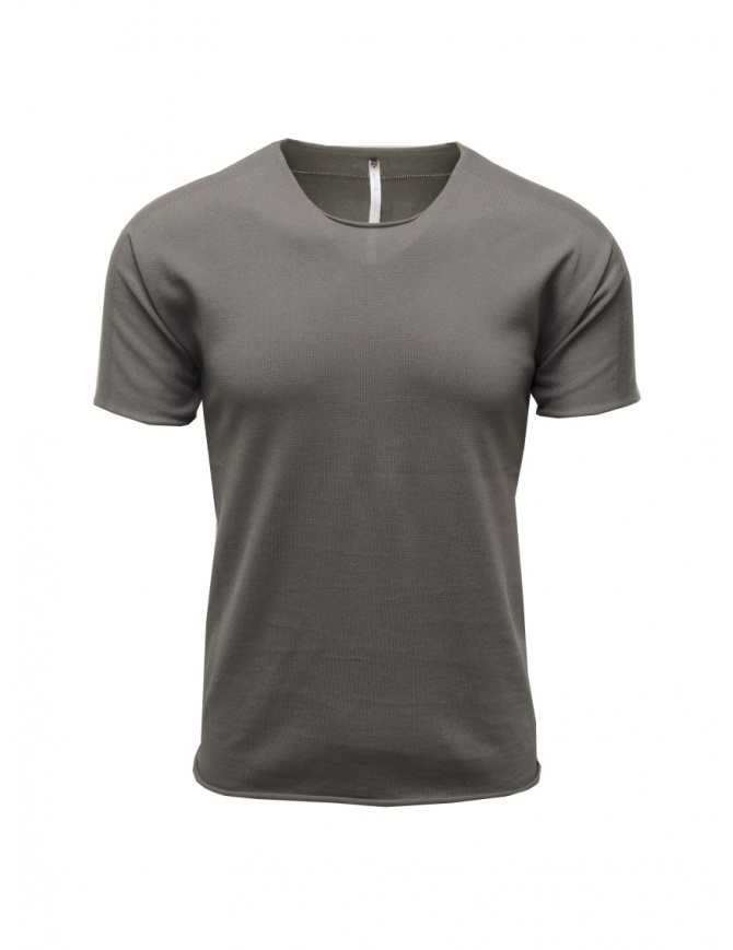Label Under Construction grey cotton knit T-shirt 43YMTS12 ZER2/MG-ML MED.GREY-M mens t shirts online shopping
