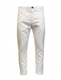 Mens trousers online: Label Under Construction white linen pants