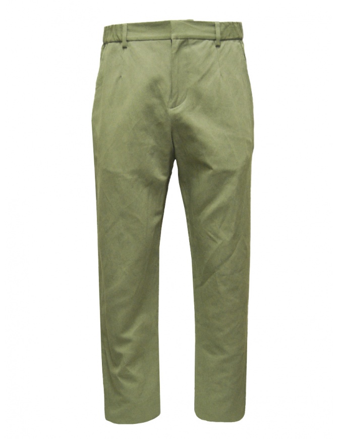 Monobi sage green pants with zipped pockets 15394701 VERDE SALVIA mens trousers online shopping
