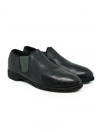 Mens shoes online: Black leather Guidi 109 shoes