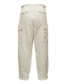 Monobi Herringbone cream white cargo pants