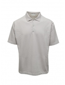 Monobi polo shirt in ice grey organic cotton knit