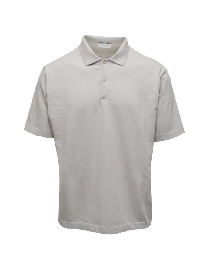 Monobi polo shirt in ice grey organic cotton knit 15390517 GHIACCIO 53069 mens t shirts online shopping