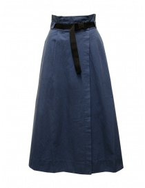 Womens skirts online: Cellar Door Ingrid long blue wrap skirt