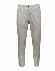 Mens trousers online: Cellar Door Ciak ice grey cotton pants with elastic