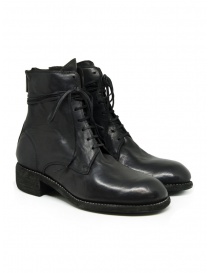 Calzature uomo online: Guidi 795BZX stivaletto nero con zip posteriore e lacci