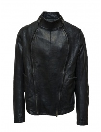 Carol Christian Poell LM/2700 giacca in pelle di bisonte nera con doppia zip LM/2700-IN BIAS-PTC/010