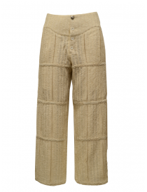 Pantaloni donna online: Commun's pantalone a coste bianco naturale