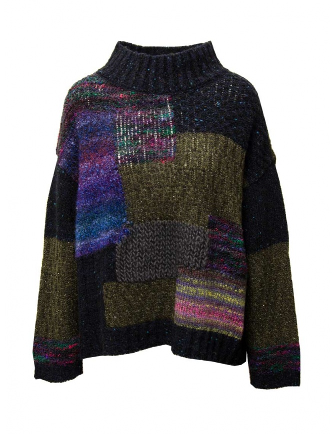 Fuga Fuga dark blue patchwork sweater BDA07430WA DARKBLUE 53 Fuga Fuga dark blue patchwork sweater BDA07430WA DARKBLUE 53 women s knitwear online shopping
