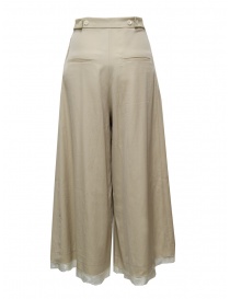A Tentative Atelier pantaloni a palazzo beige con bordo in seta