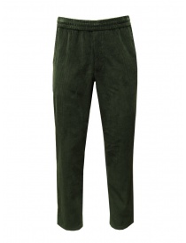 Monobi pantaloni in velluto verde militare con coulisse 16799151 VERDE MILITARE 34219 ordine online
